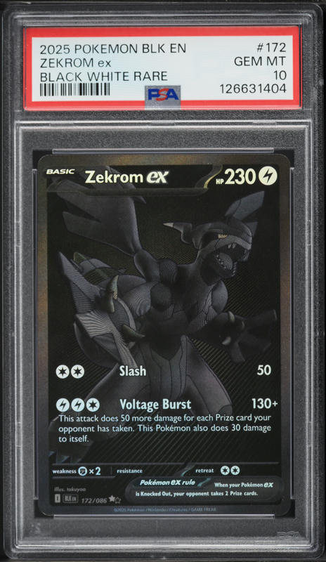 2025 Pokemon Scarlet & Violet Black Bolt SIR Zekrom ex #166 PSA 10