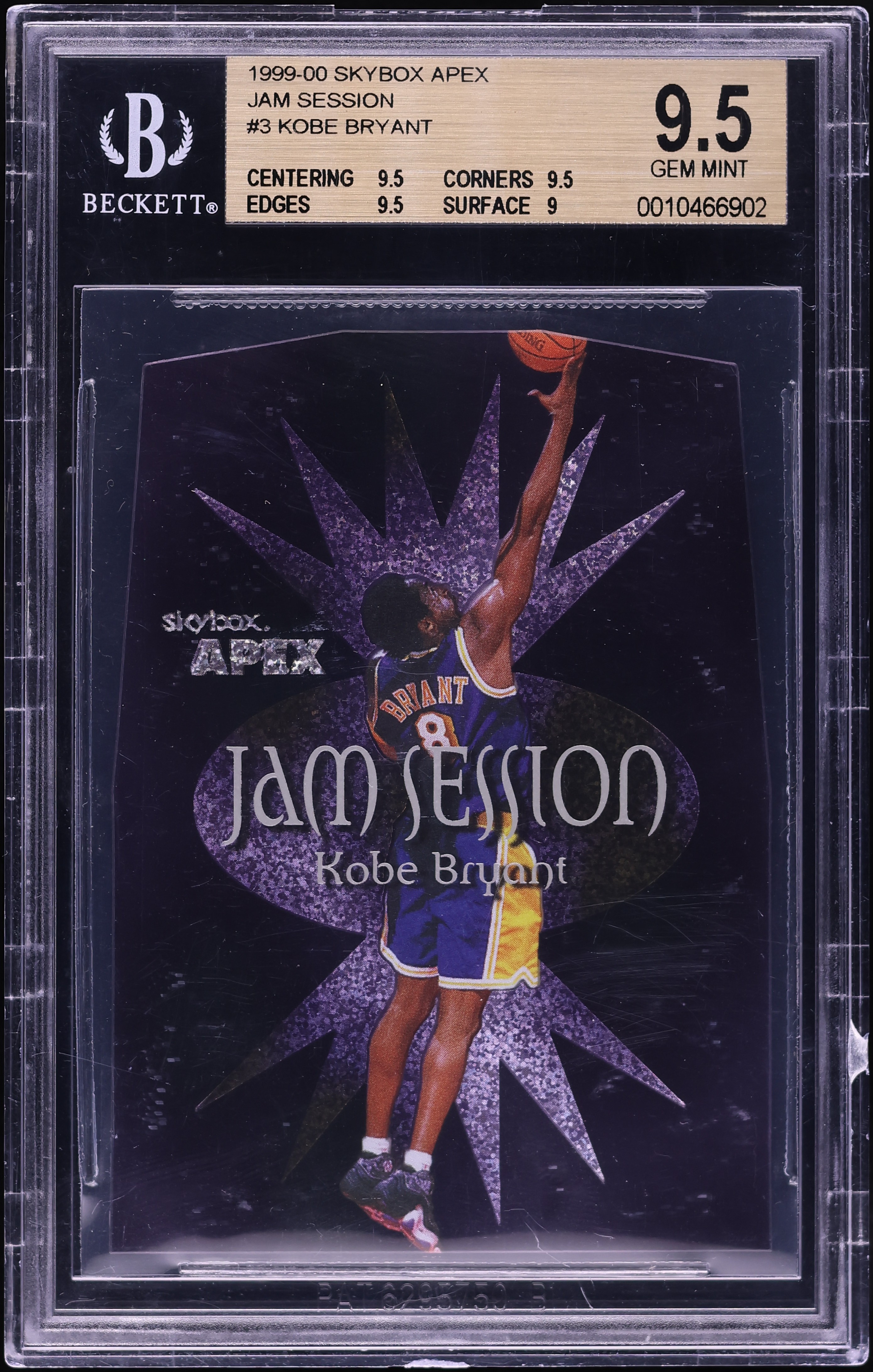 1999 Skybox Apex Jam Session Die-Cut Kobe Bryant #3 BGS 9.5 GEM