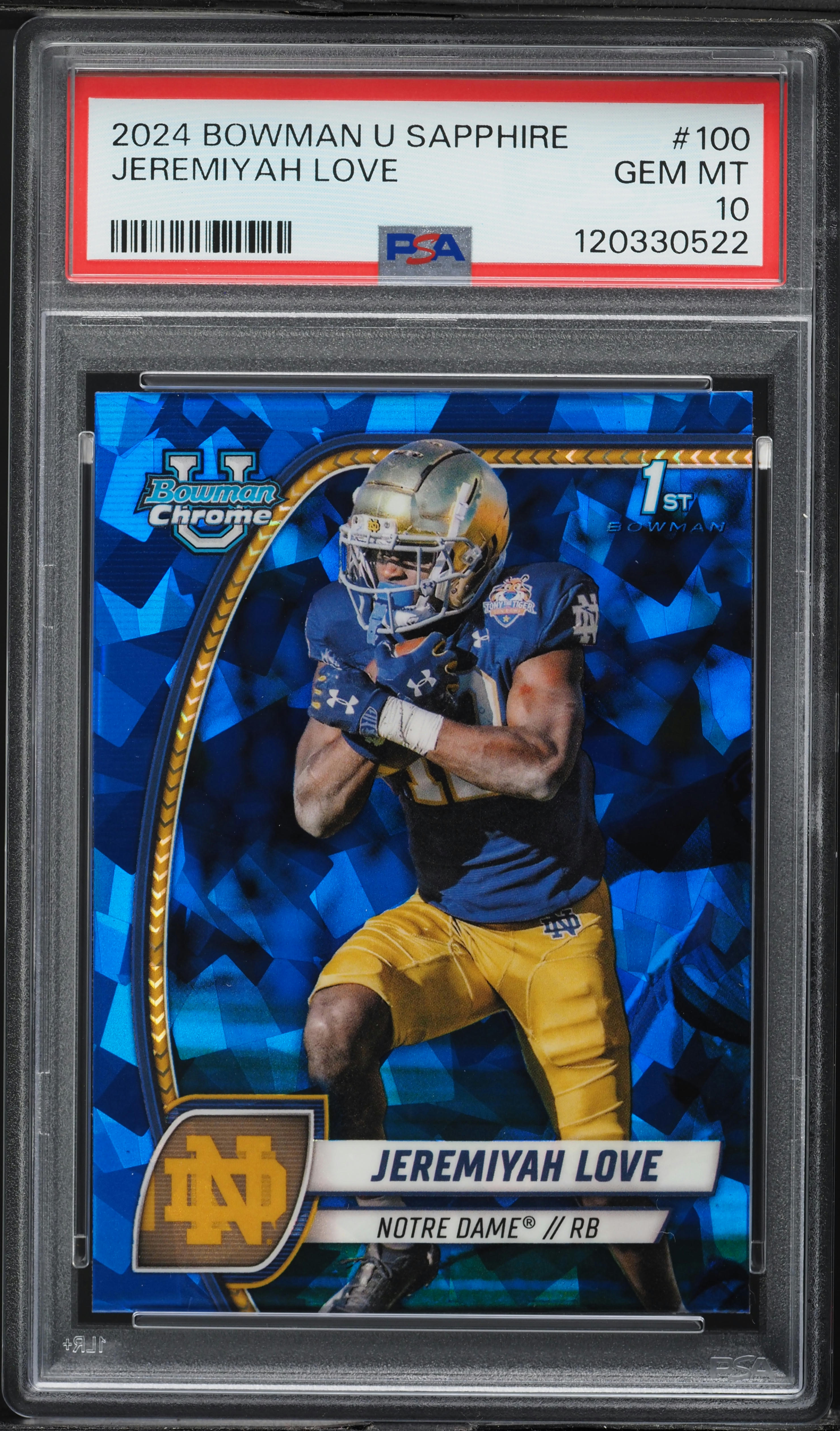 2024 Bowman Chrome University Sapphire Jeremiyah Love ROOKIE #100