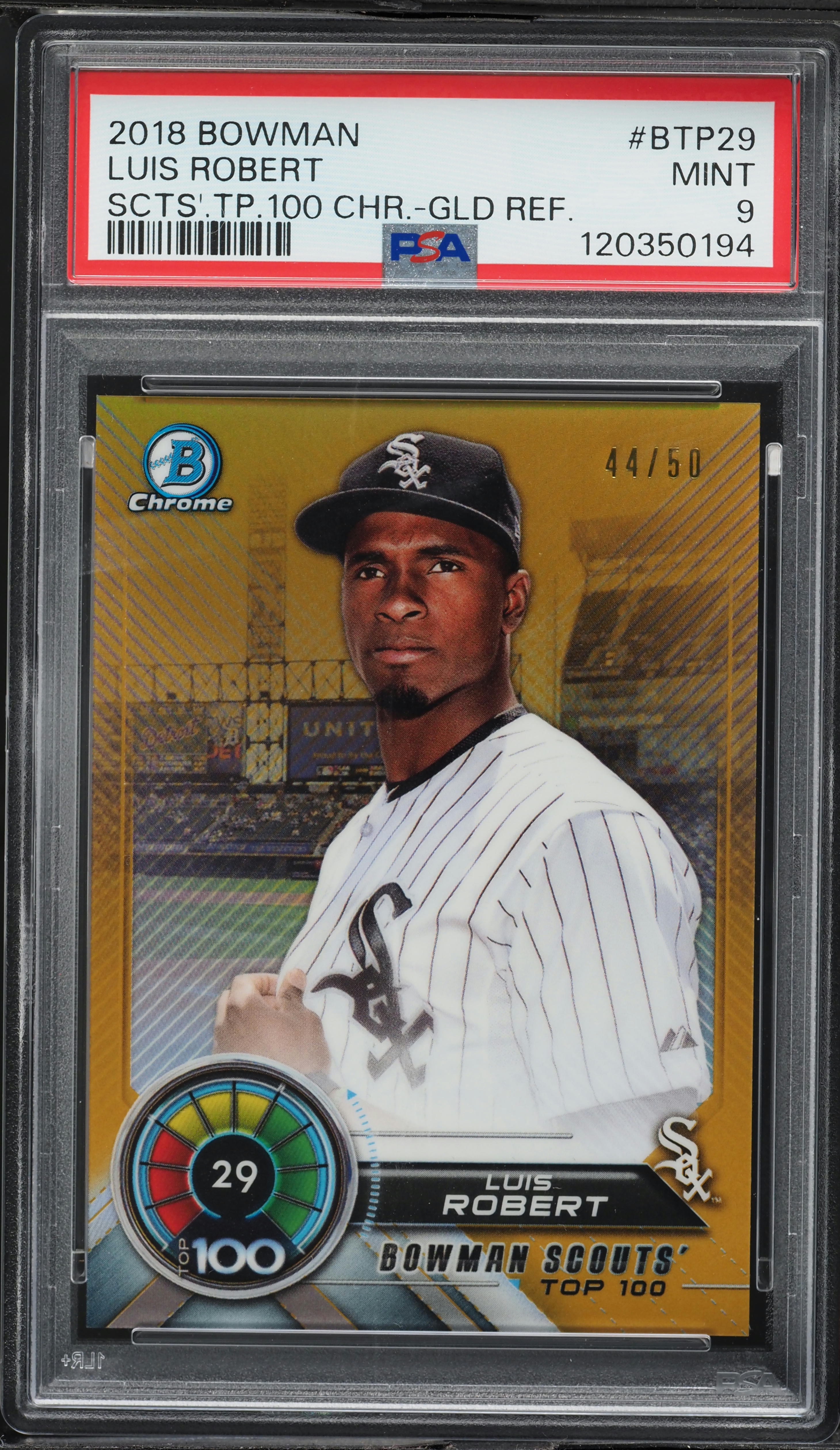 2018 Bowman Chrome Scouts Top 100 Gold Refractor Luis Robert