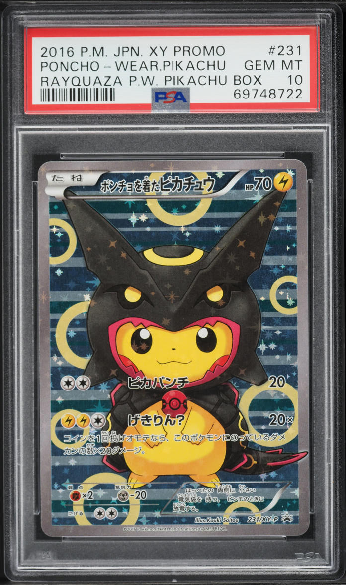 2016 Pokemon Japanese XY Promo FA Rayquaza Poncho Pikachu #231 PSA 10 GEM MINT