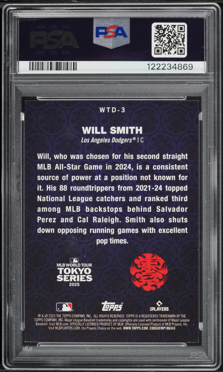 2025 Topps Tokyo Series World Tour Domination Will Smith #WTD3 PSA 9 MINT