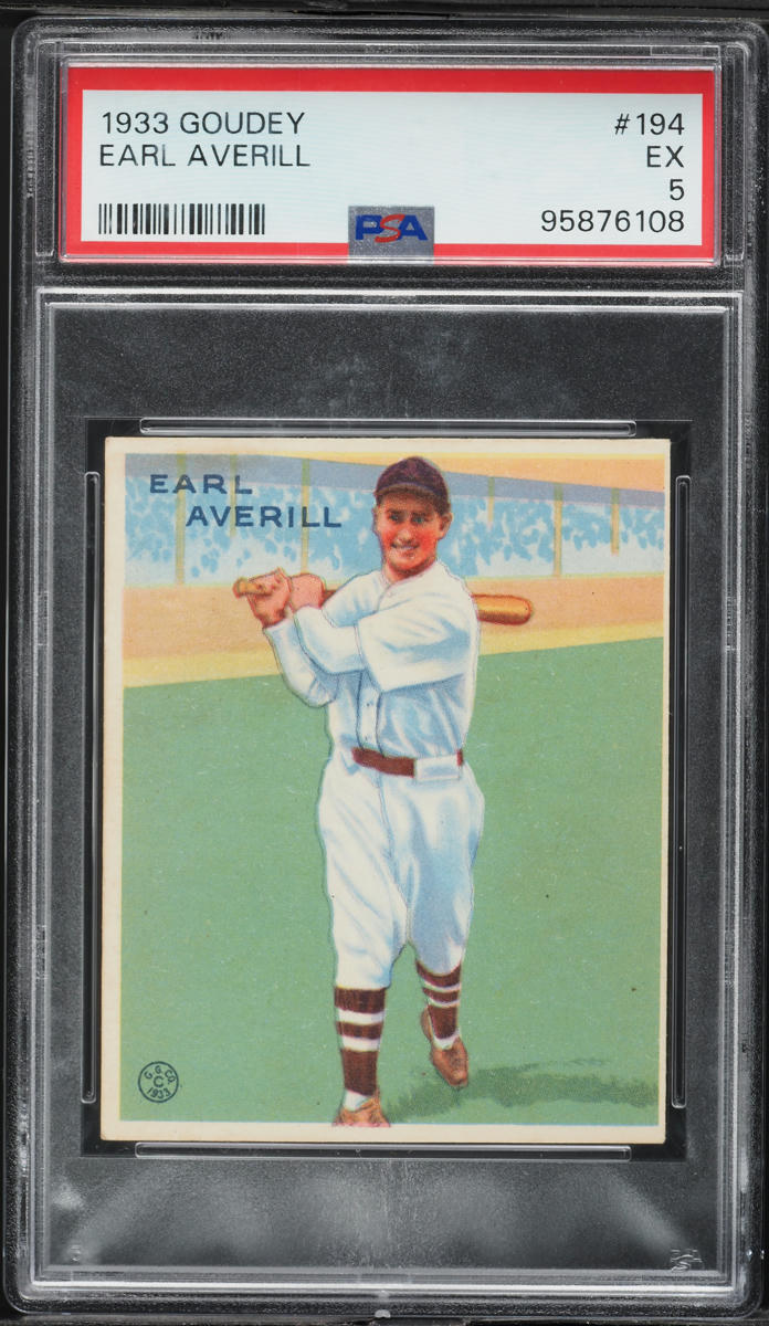 1933 Goudey Earl Averill #194 PSA 5 EX