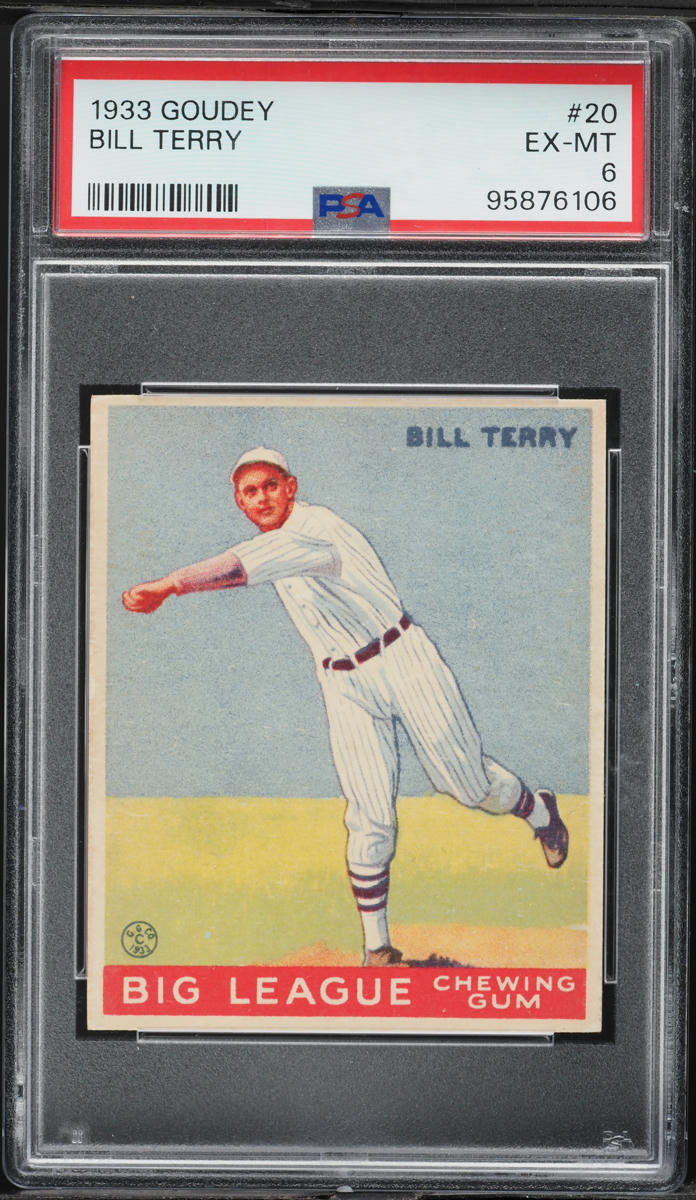 1933 Goudey Bill Terry #20 PSA 6 EXMT