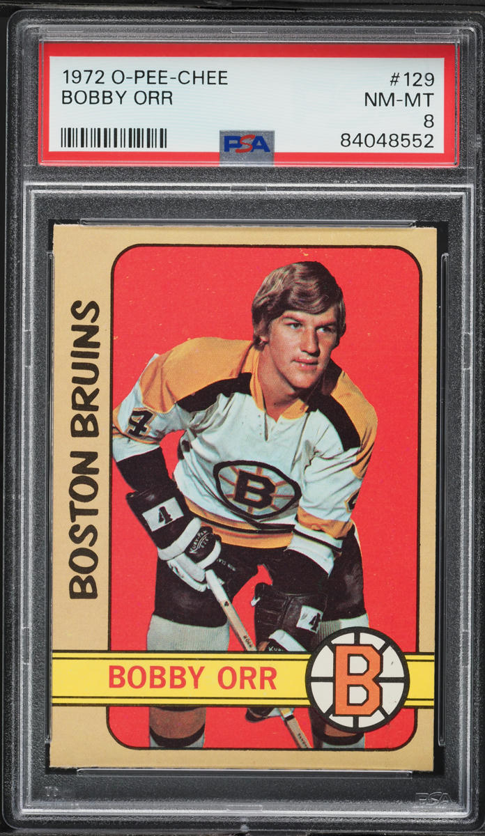 1972 O-Pee-Chee Hockey Bobby Orr #129 PSA 8 NM-MT
