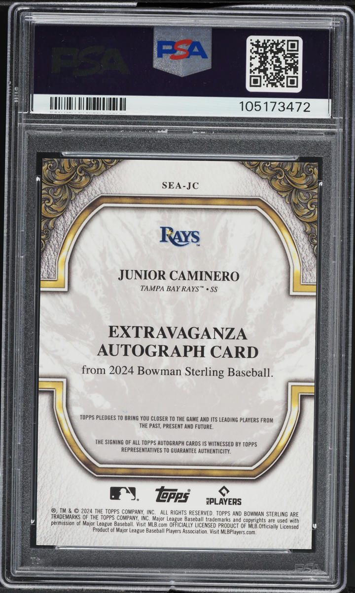 2024 Bowman Sterling Extravaganza Junior Caminero ROOKIE AUTO DNA