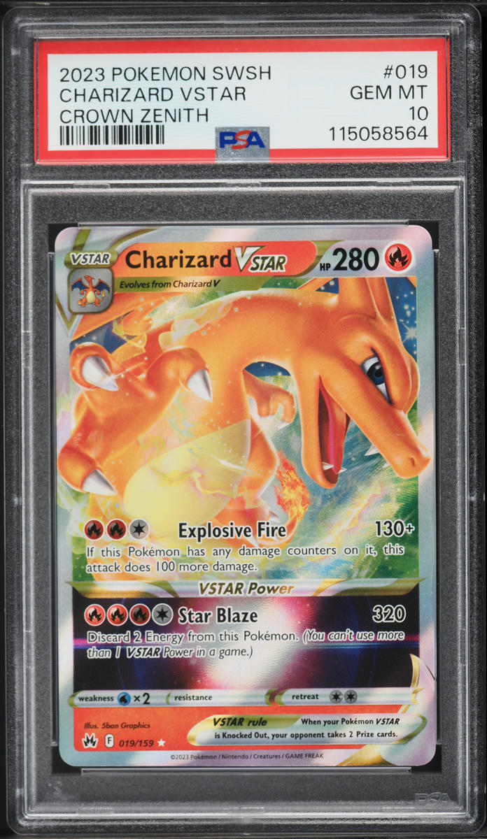 2023 Pokemon Sword & Shield Crown Zenith Holo Charizard VSTAR #19 PSA 10 GEM MINT