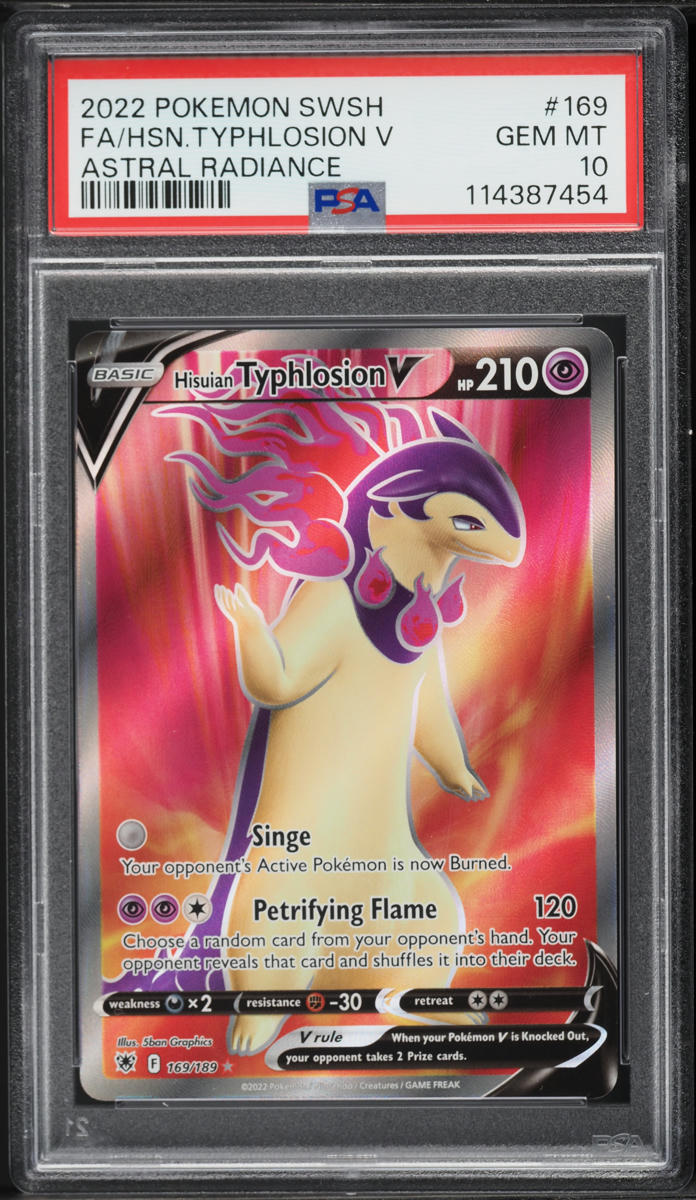 2022 Pokemon Sword & Shield Astral Radiance Full Art Hisuian Typhlosion V #169 PSA 10 GEM MINT