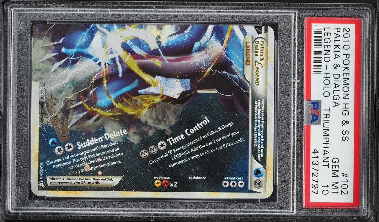 pokemon card palkia and dialga legend Pokemon Card HS Triumphant Palkia & Dialga Legend Ultra Rare 101/102