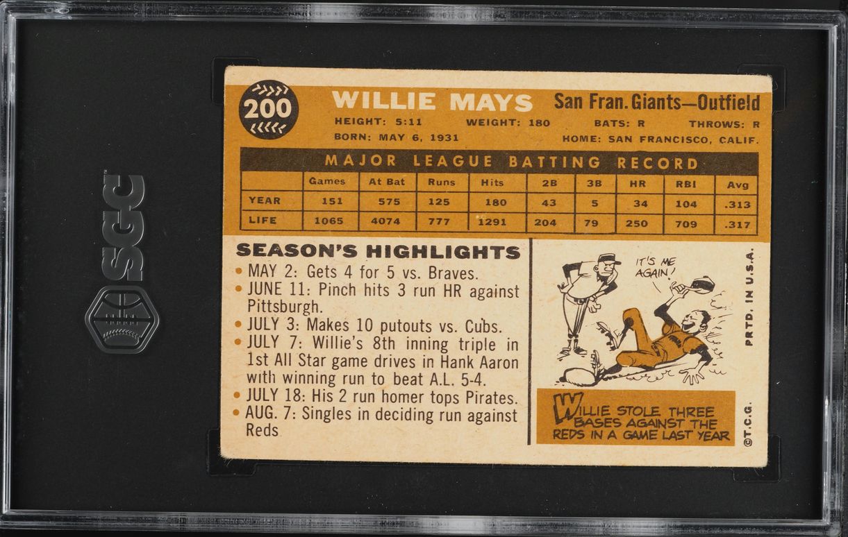 1960 Topps Willie Mays #200 SGC 2 GD