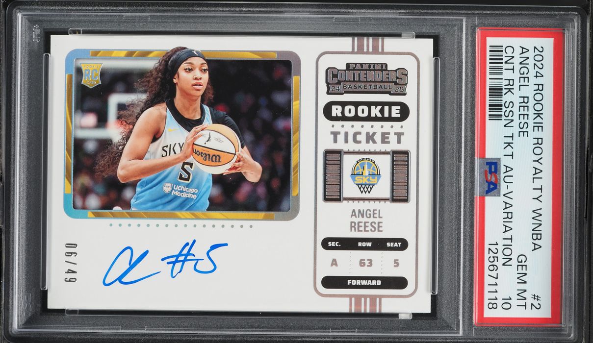 2024 Panini Contenders Royalty WNBA Season Ticket Angel Reese ROOKIE AUTO /49 #2 PSA 10 GEM