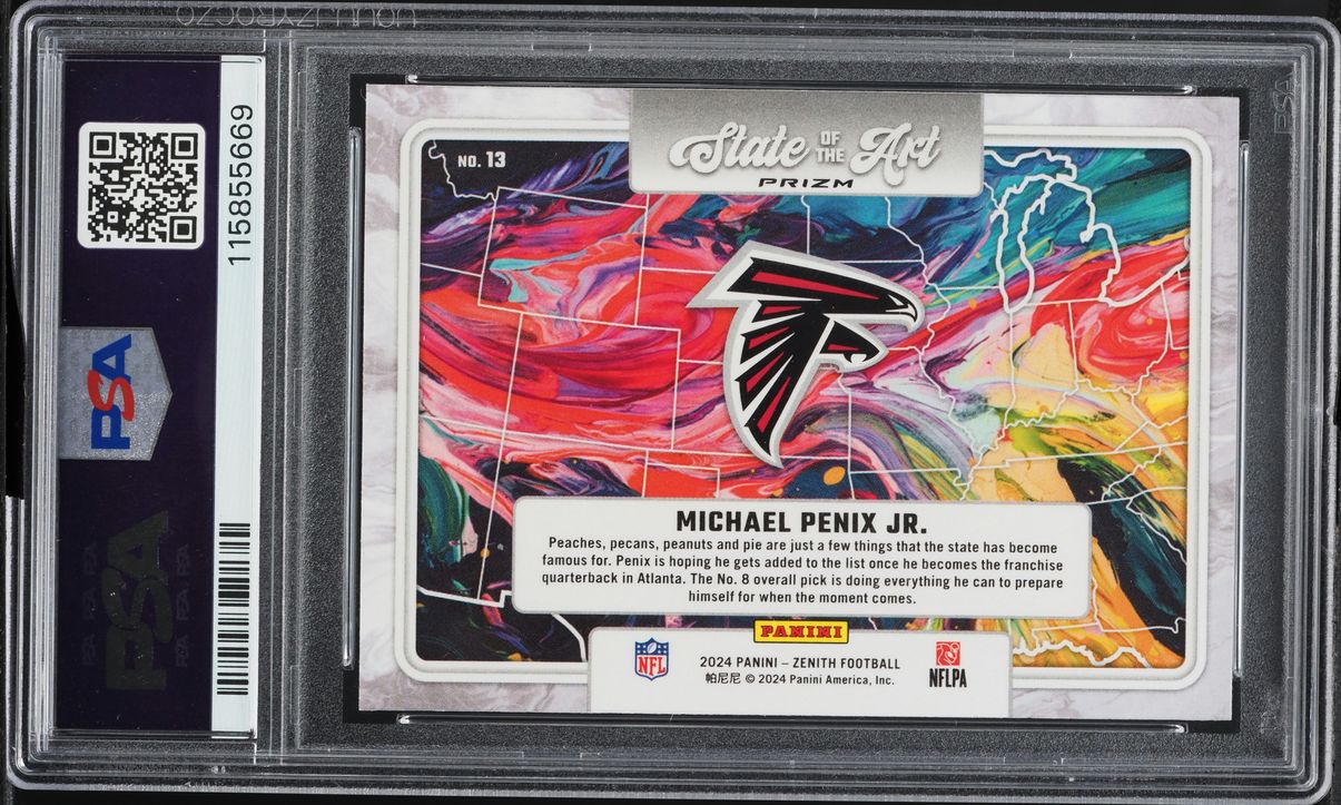 2024 Panini Zenith State Of The Art Orange Michael Penix Jr. ROOKIE #13 PSA 10 GEM MINT