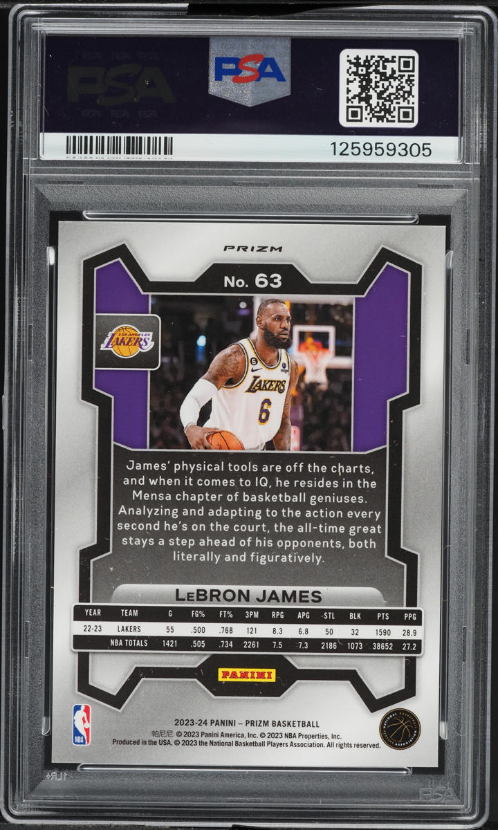 2023 Panini Prizm King Snake LeBron James #63 PSA 10 GEM MINT