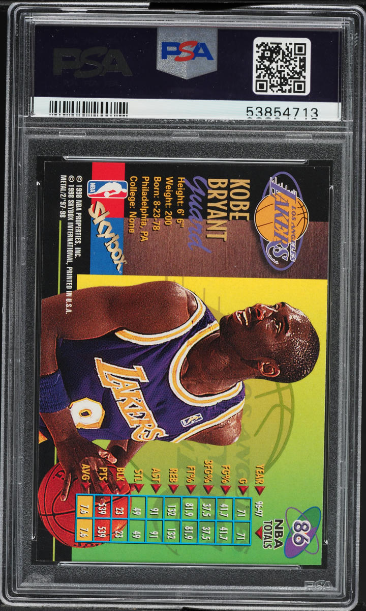 1997 Metal Universe Championship Kobe Bryant #86 PSA 10 GEM MINT