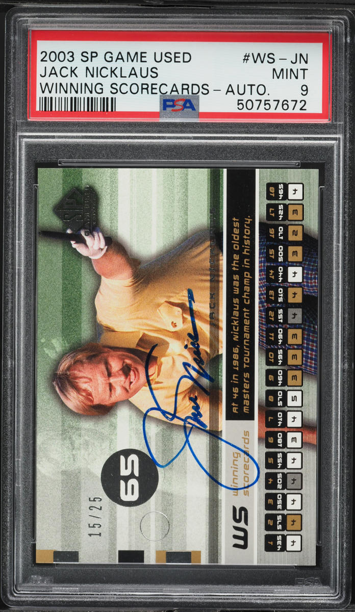 2003 SP Game Used Winning Scorecards Jack Nicklaus AUTO /25 PSA 9 MINT