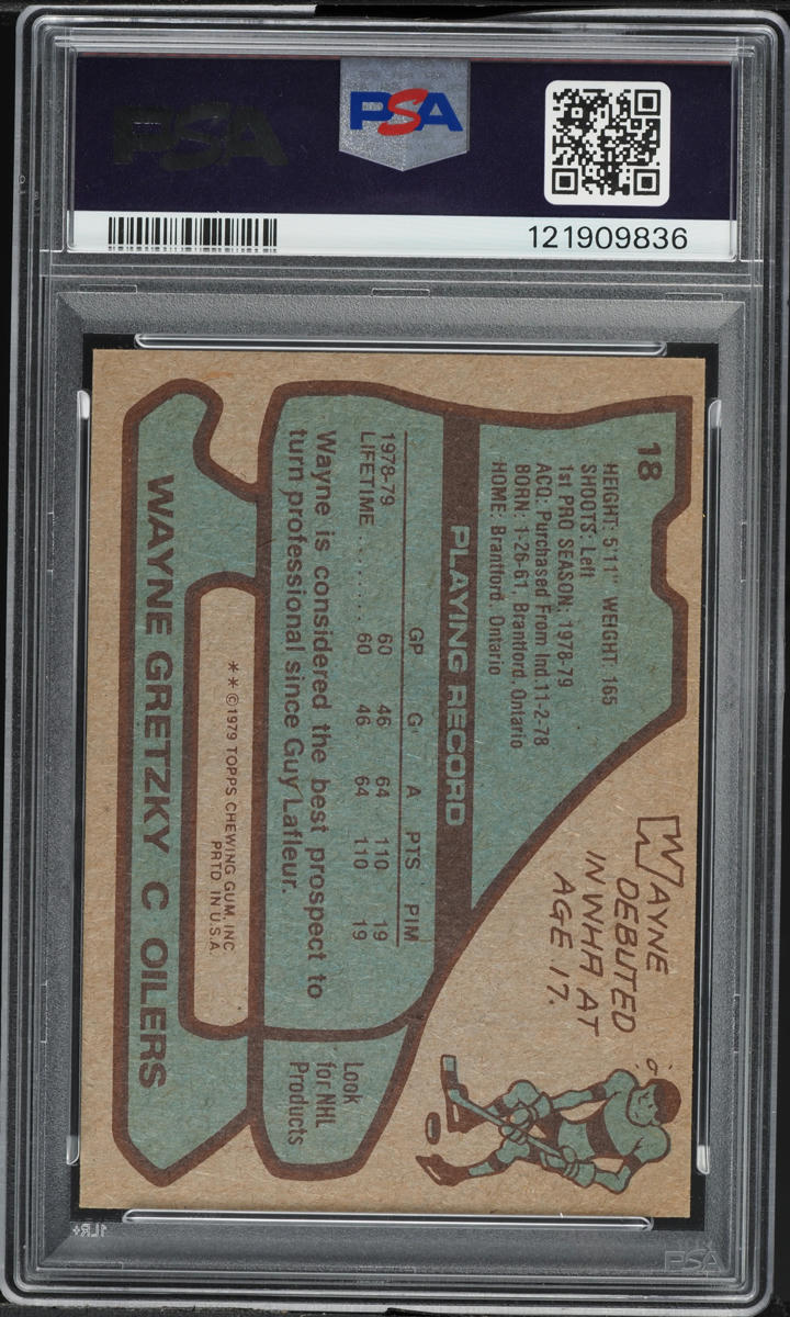 1979 Topps Hockey Wayne Gretzky ROOKIE #18 PSA 6 EXMT