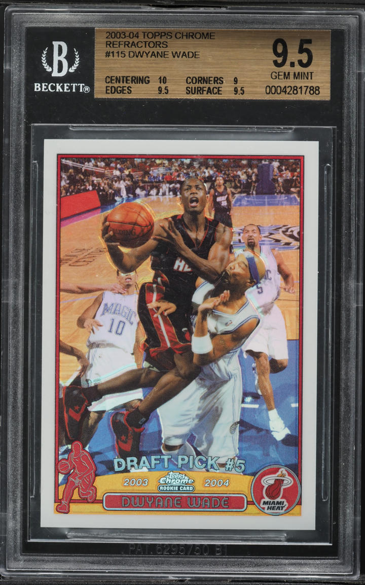 2003 Topps Chrome Refractor Dwyane Wade ROOKIE #115 BGS 9.5 GEM MINT