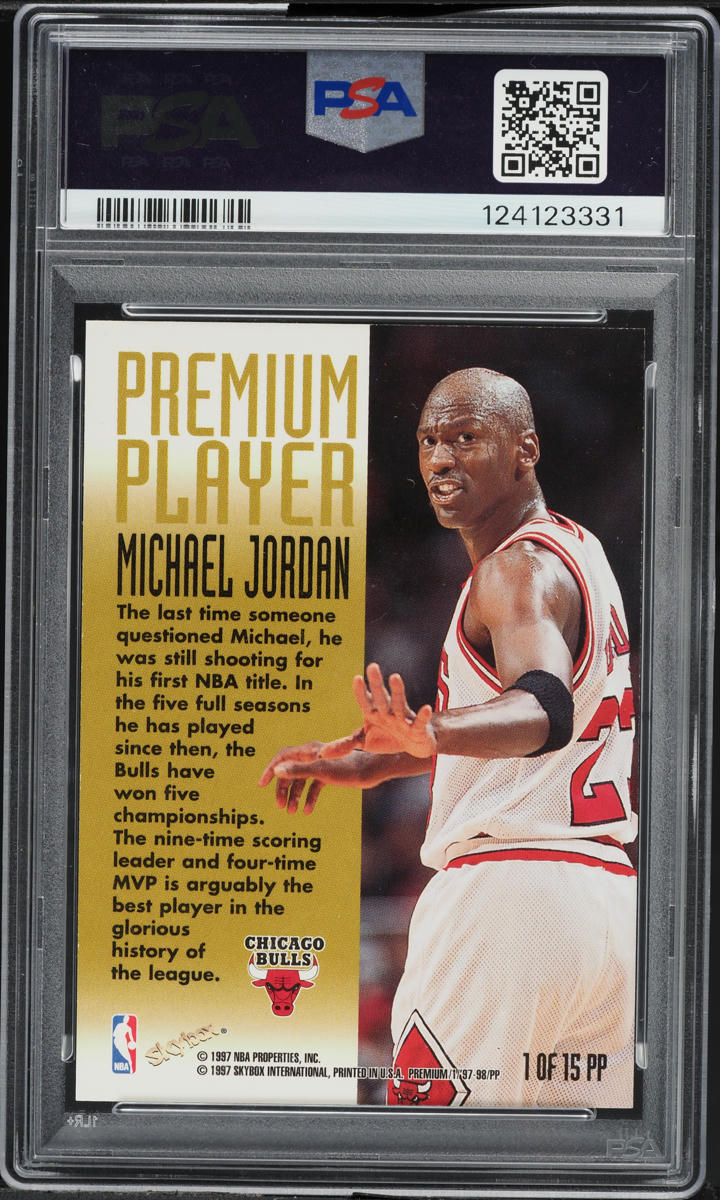 1997 Skybox Premium Player Michael Jordan #1 PSA 8 NM-MT on