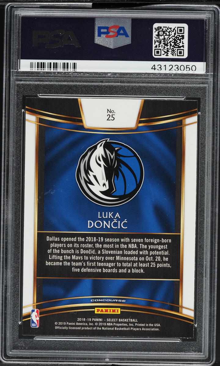 2018 Select Concourse Luka Doncic ROOKIE #25 PSA 10 GEM MINT on