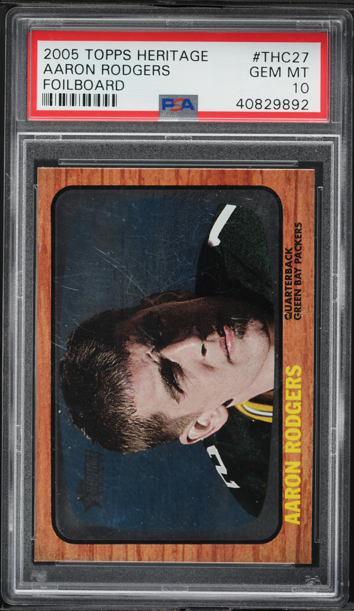 2005 Topps Football Heritage Foilboard Aaron Rodgers ROOKIE #THC27 PSA 10 GEM MINT