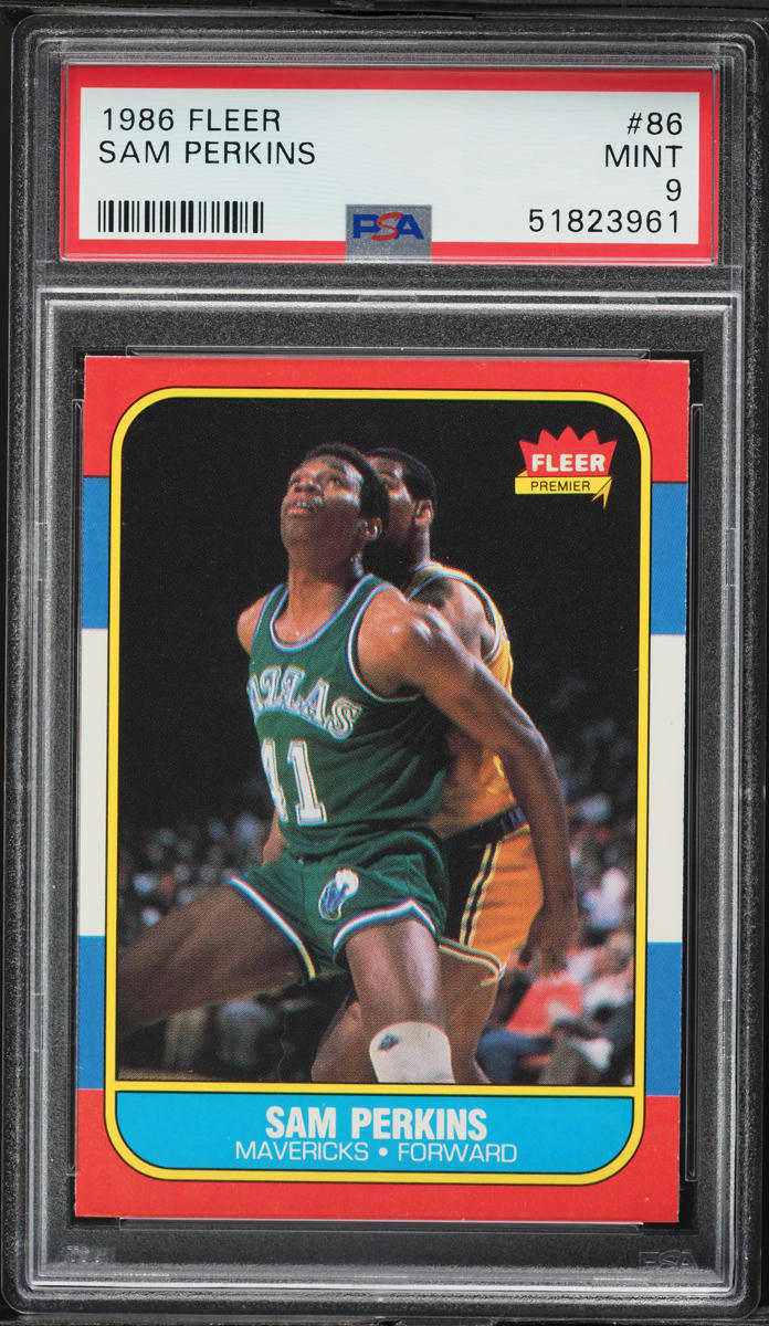 1986 Fleer Basketball Sam Perkins ROOKIE #86 PSA 9 MINT