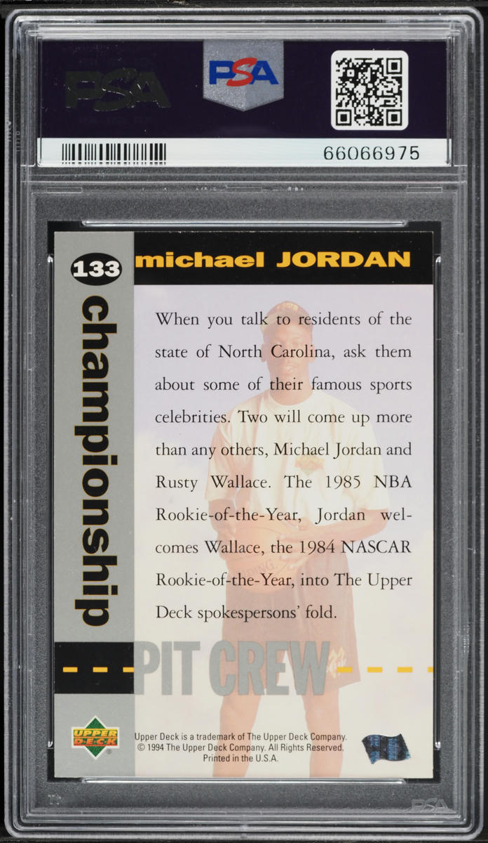 1995 Upper Deck Racing Michael Jordan #133 PSA 10 GEM MINT