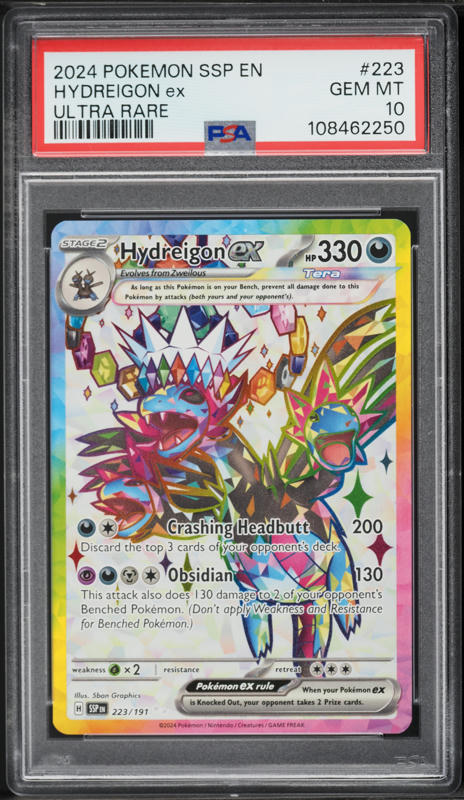 2024 Pokemon Scarlet & Violet Surging Sparks Full Art Hydreigon ex #223 CGC 10 GEM MINT on Fanatics Collect 2024 Pokemon Scarlet & Violet Surging Sparks Full Art Hydreigon ex #223 CGC 10 GEM MINT on Fanatics Collect