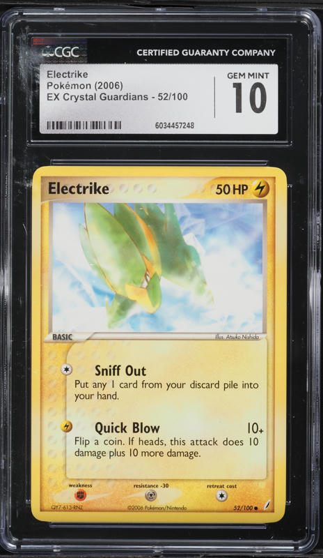 2006 Pokemon EX Crystal Guardians Electrike #52 CGC 10 GEM MINT