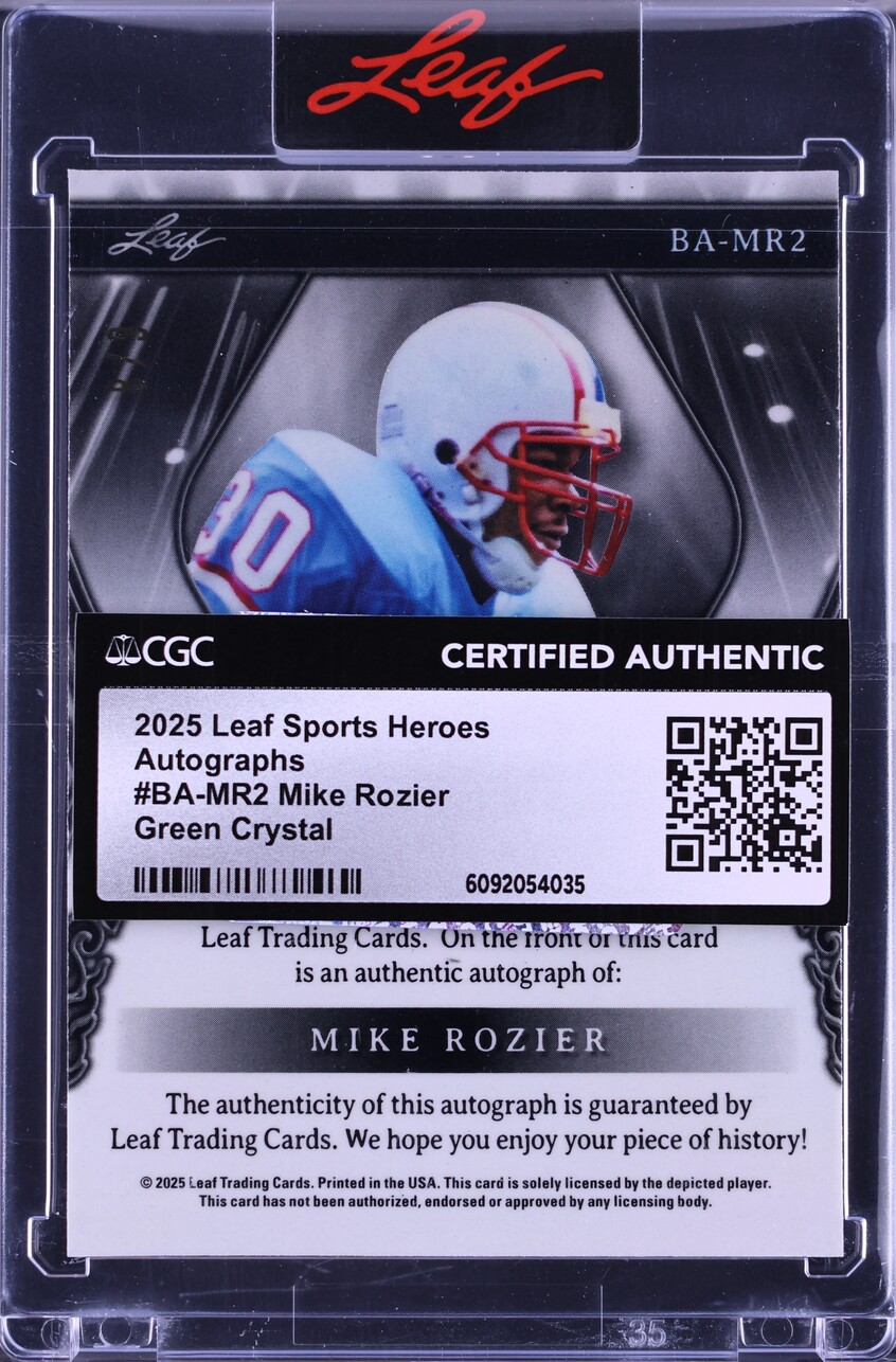 2025 Leaf Sports Heroes Green Crystal Mike Rozier AUTO /9 #BA-MR2 CGC AUTH