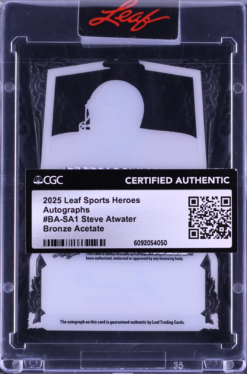 2025 Leaf Sports Heroes Bronze Acetate Steve Atwater AUTO /20 #BA-SA1 CGC AUTH