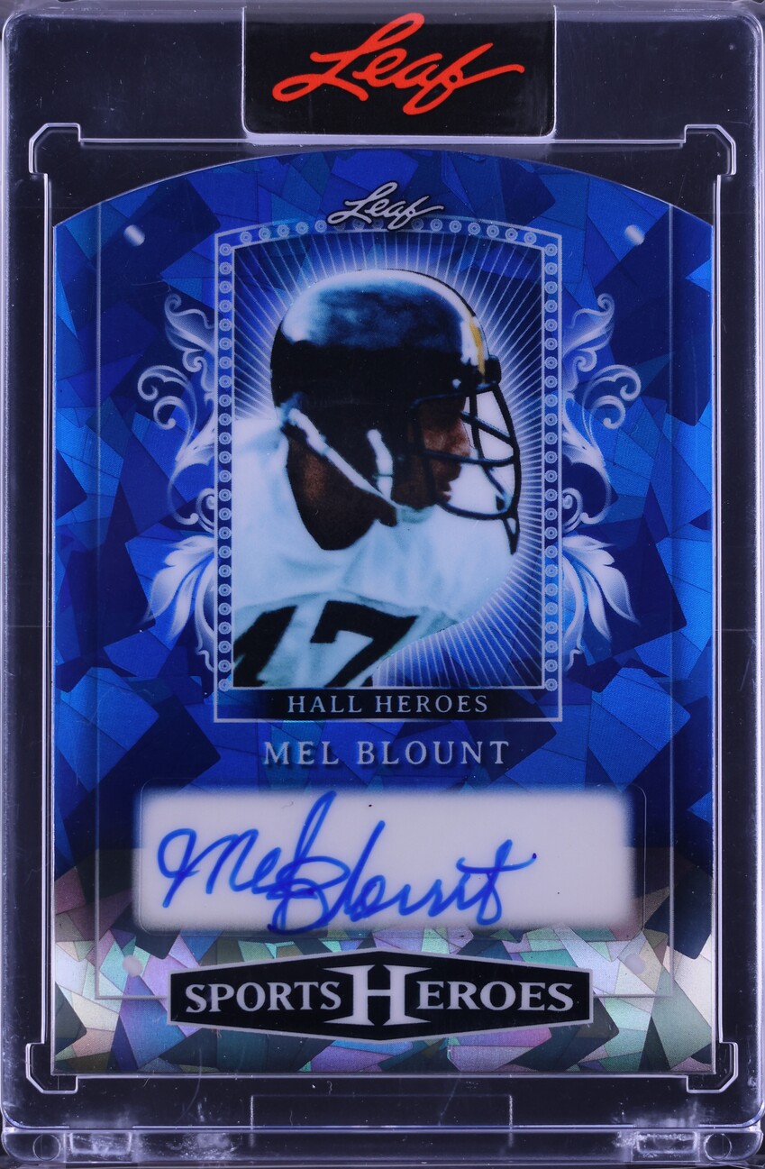 2025 Leaf Sports Heroes Hall Heroes Blue Crystal Mel Blount AUTO 4/4 #HH-MB1 CGC AUTH