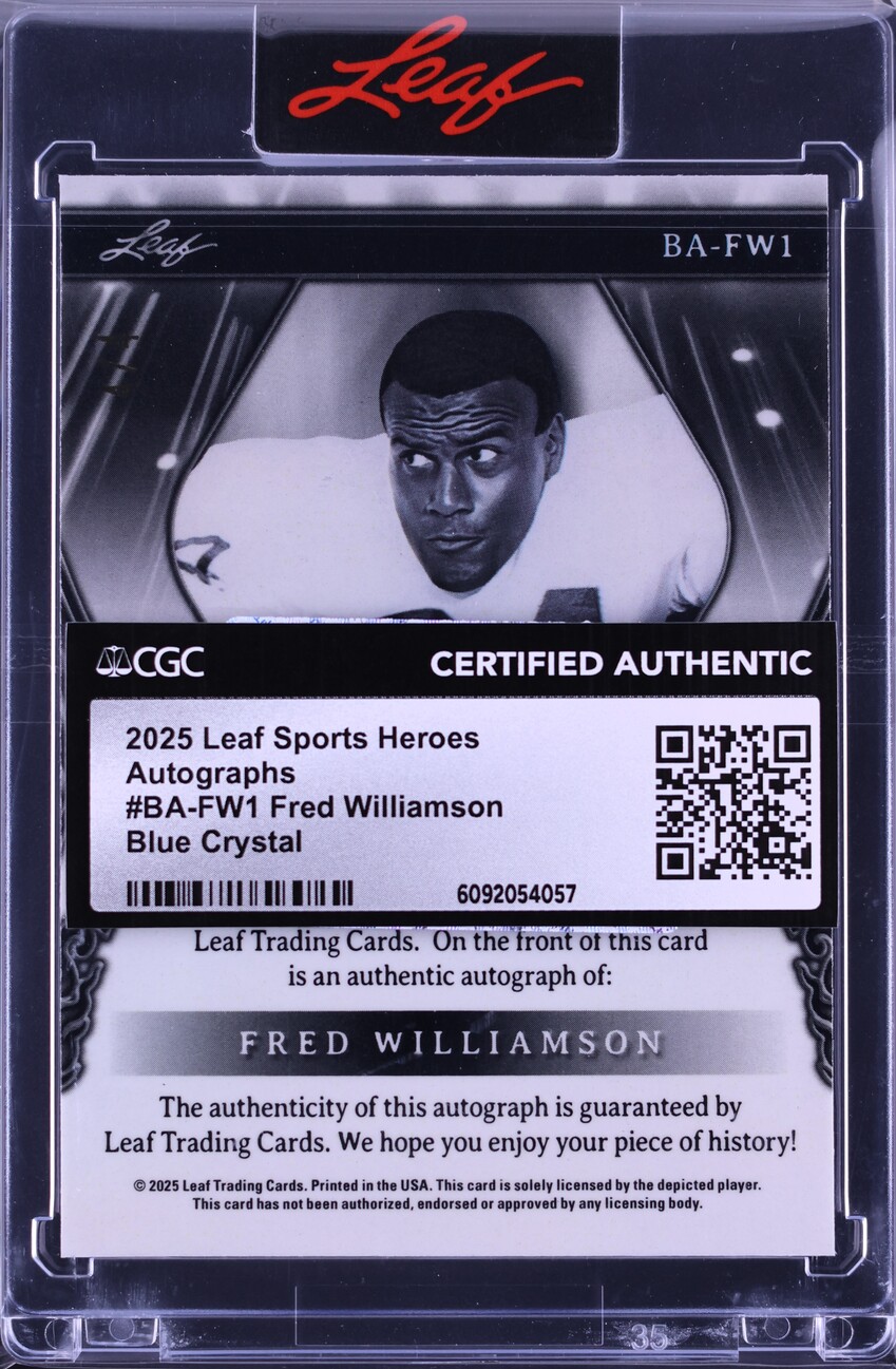 2025 Leaf Sports Heroes Blue Crystal Fred Williamson AUTO 4/4 #BA-FW1 CGC AUTH