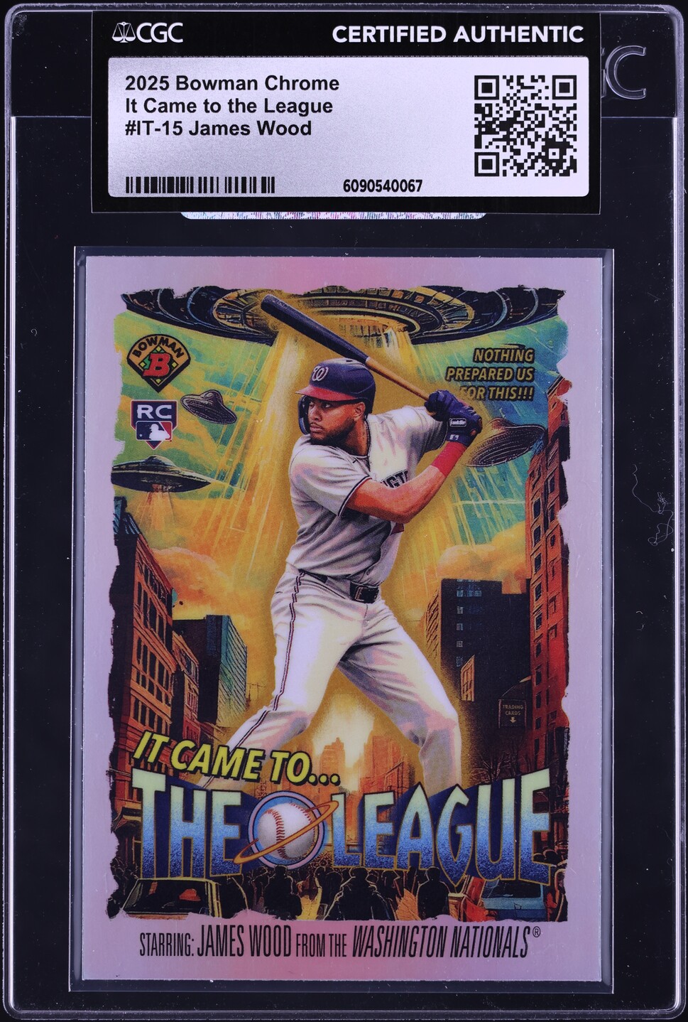 2025 Bowman Chrome It Came To The League James Wood ROOKIE #IT-15 CGC AUTH