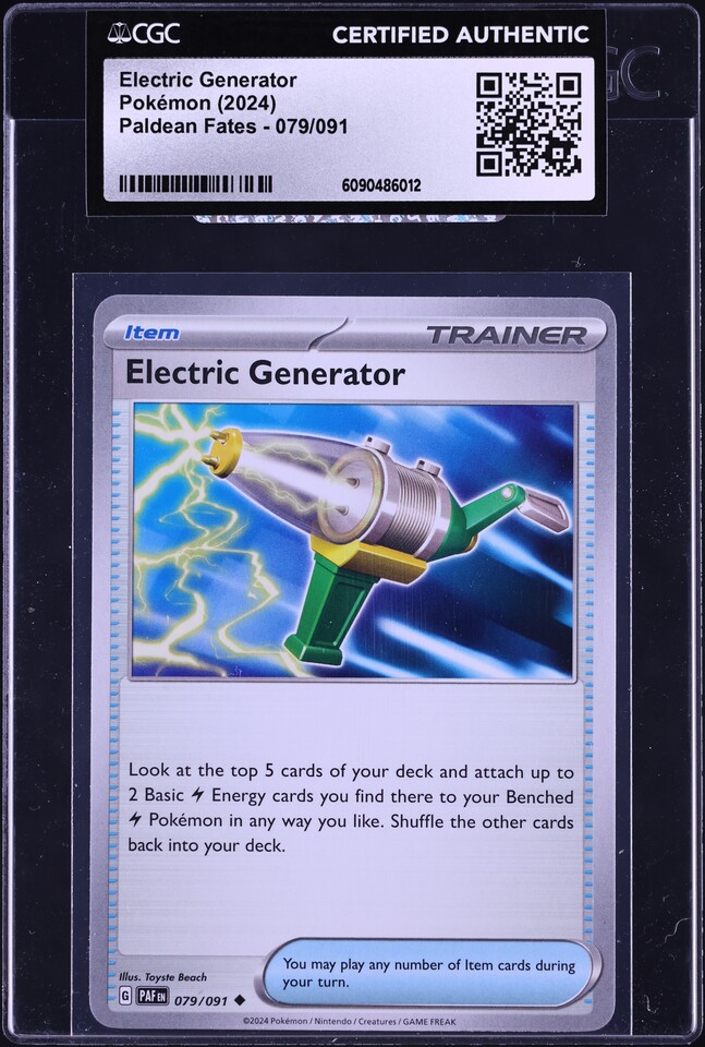 2024 Pokemon Scarlet & Violet Paldean Fates Electric Generator #079 CGC AUTH