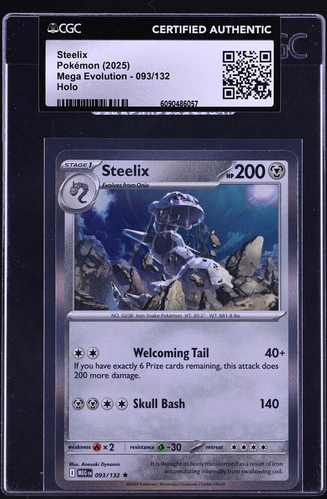 2025 Pokemon Mega Evolution Holo Steelix #93 CGC AUTH