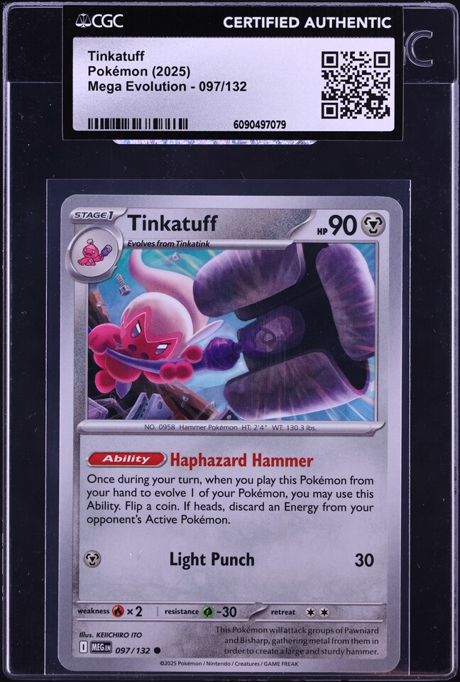 2025 Pokemon Mega Evolution Tinkatuff #097 CGC AUTH