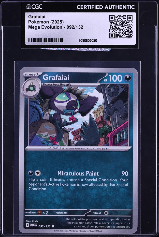2025 Pokemon Mega Evolution Grafaiai #92 CGC AUTH