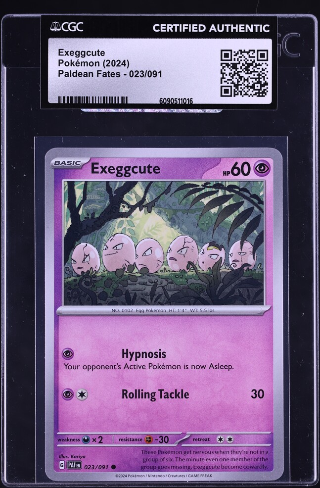 2024 Pokemon Scarlet & Violet Paldean Fates Exeggcute #023 CGC AUTH