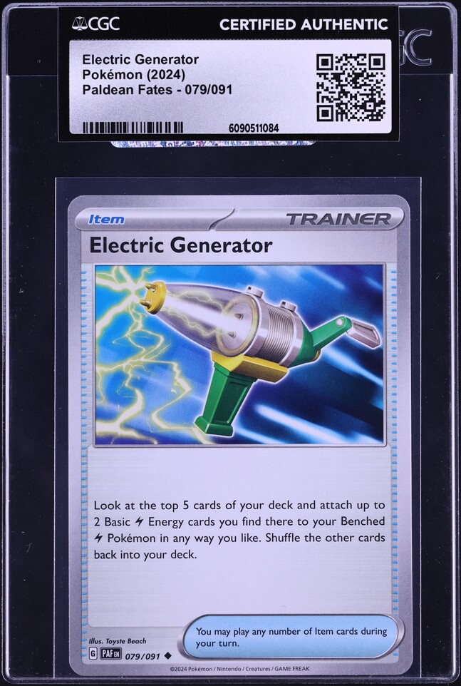 2024 Pokemon Scarlet & Violet Paldean Fates Electric Generator #079 CGC AUTH