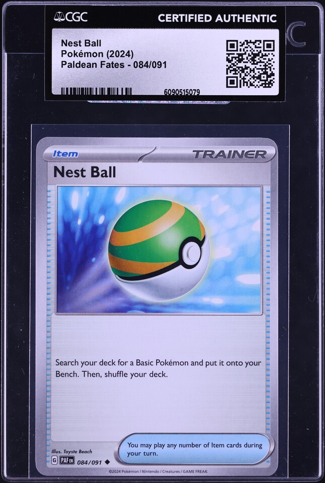 2024 Pokemon Scarlet & Violet Paldean Fates Nest Ball #84 CGC AUTH