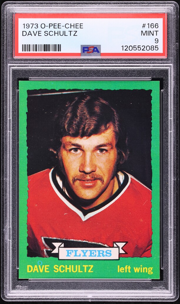 1973 O-Pee-Chee Hockey Dave Schultz ROOKIE #166 PSA 9 MINT