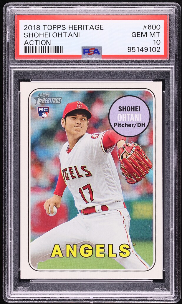 2018 Topps Heritage Action Shohei Ohtani ROOKIE #600 PSA 10 GEM MINT