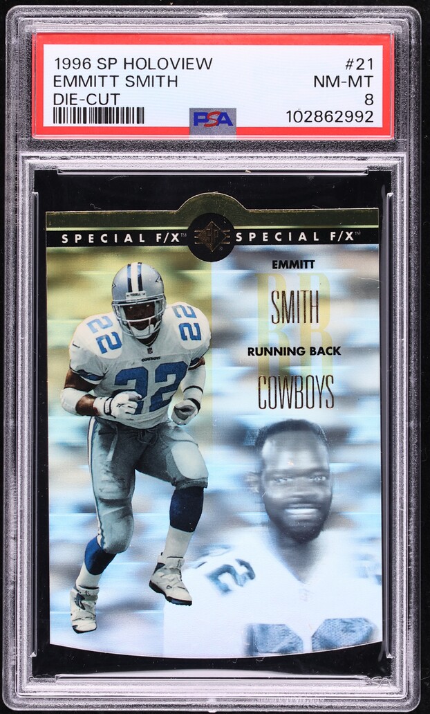 1996 SP Holoview Die-Cut Emmitt Smith #21 PSA 8 NM-MT