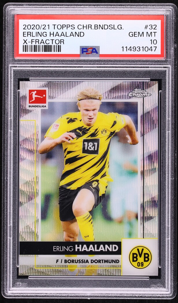 2020 Topps Chrome Bundesliga Xfractor Erling Haaland /250 #32 PSA 10 GEM MINT