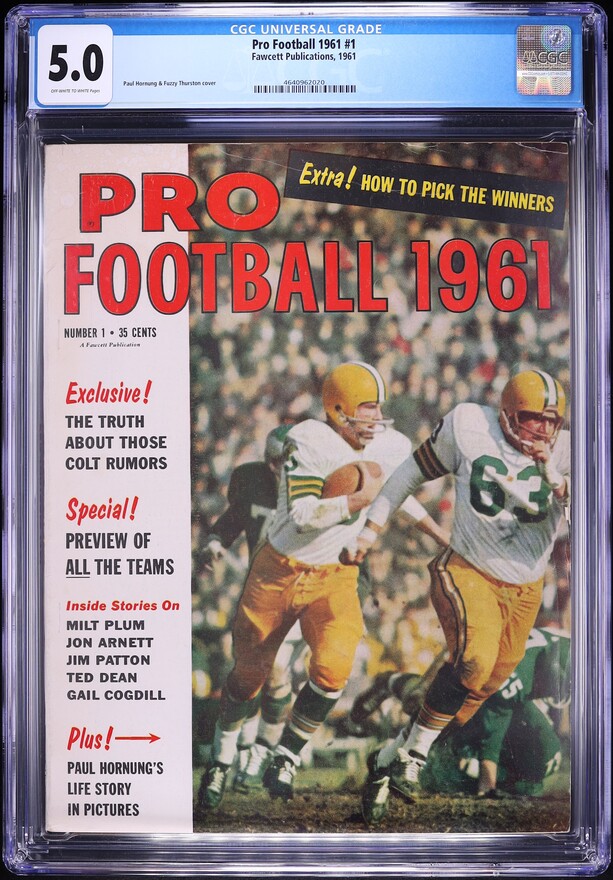 Pro Football #1 (Fawcett Publications, 1961) CGC 5.0 Off-White To White Pages