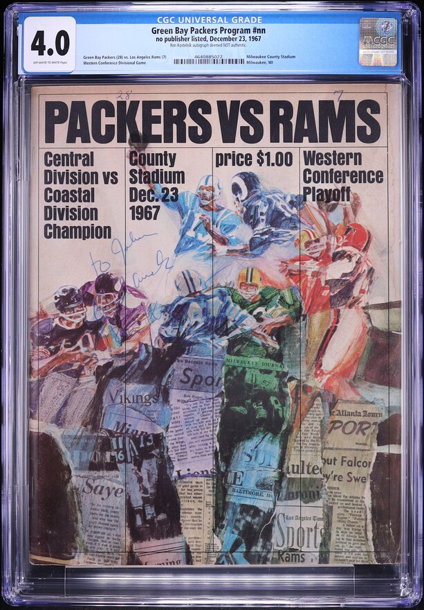 Green Bay Packers Program (1967) CGC 4.0 Off-White To White Pages