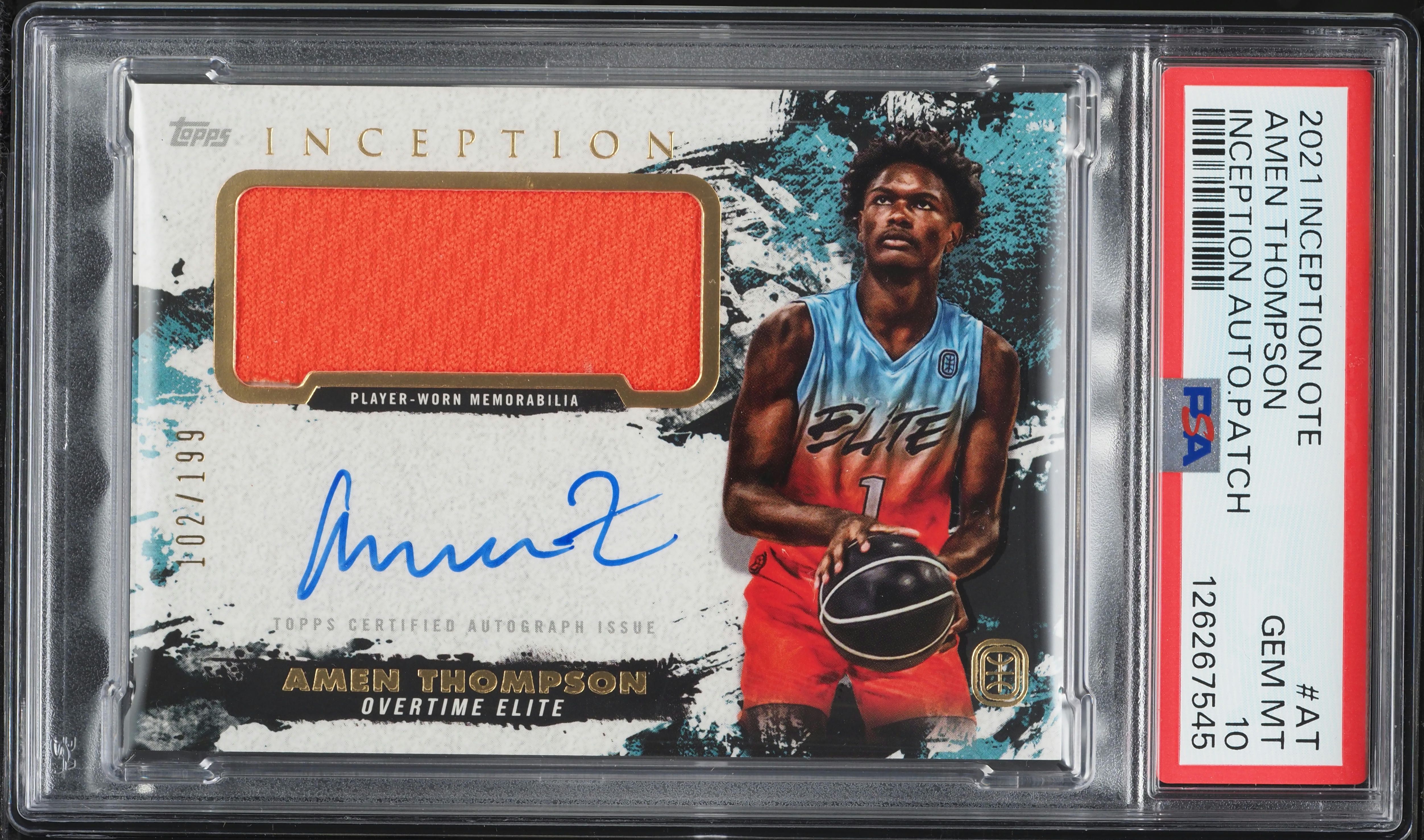 2021 Topps Inception OTE Overtime Elite Amen Thompson PATCH AUTO 