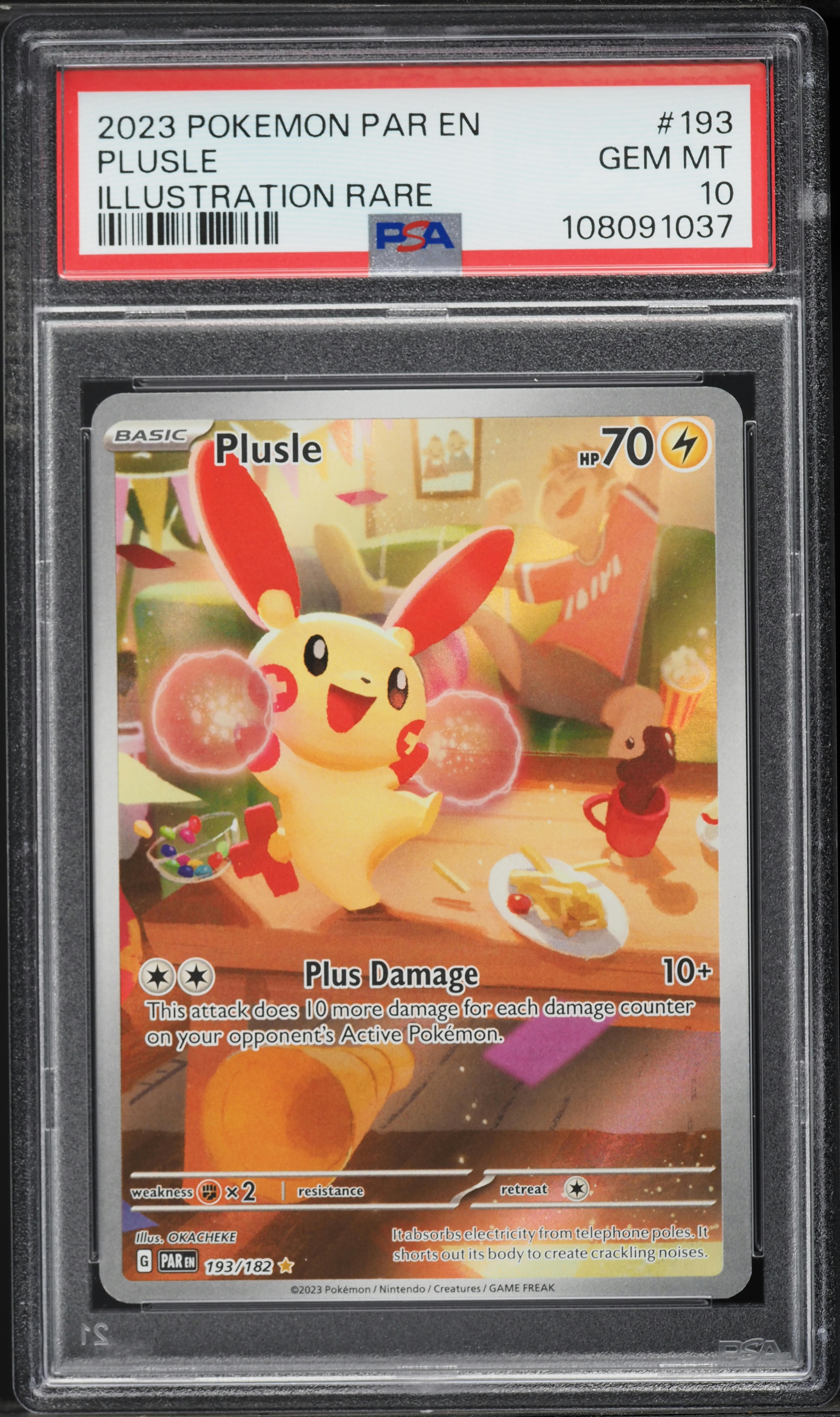 2023 Pokemon Scarlet & Violet Paradox Rift IR Plusle #193 PSA 10