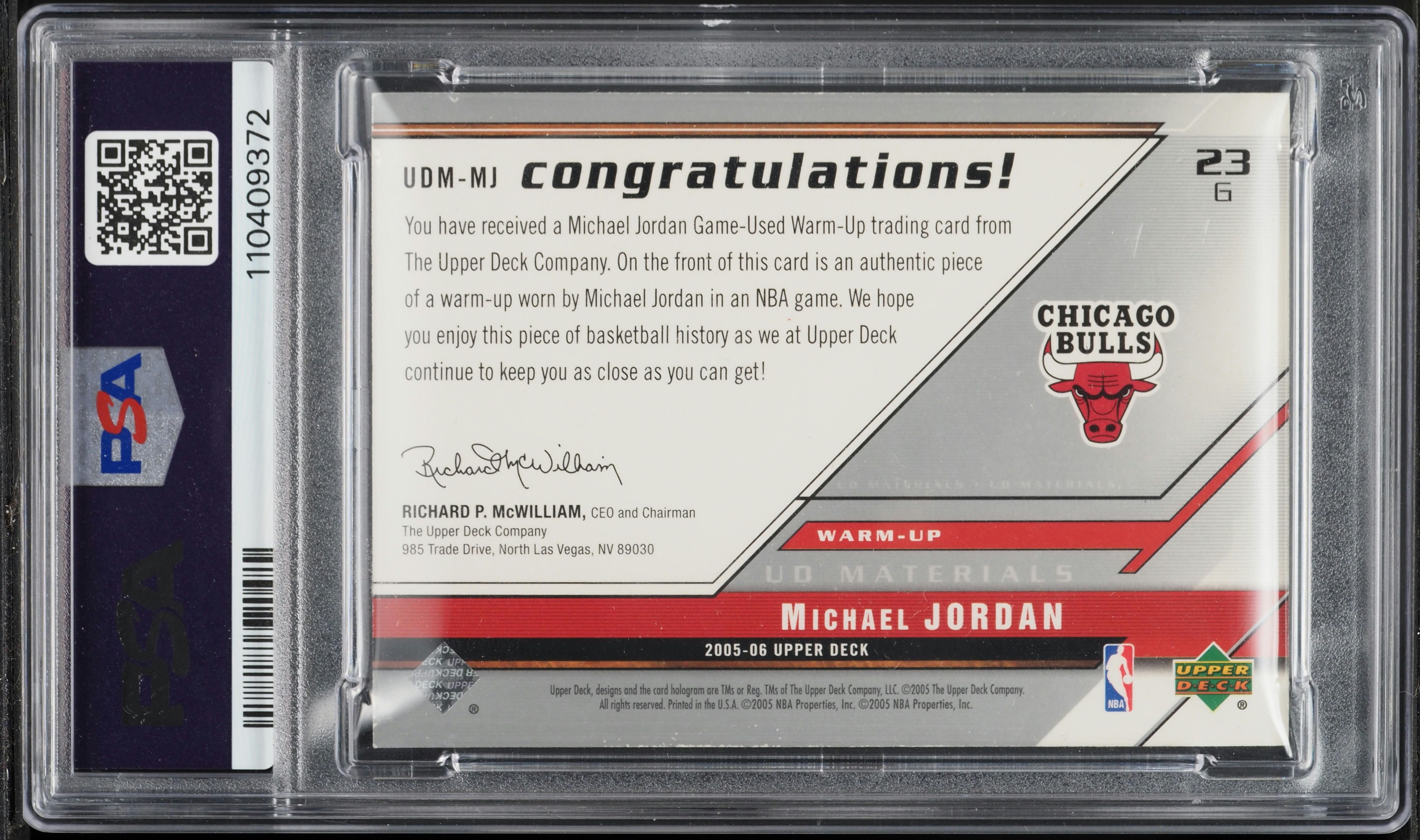 2005 Upper Deck Materials UD Materials Michael Jordan PATCH #UDMMJ 