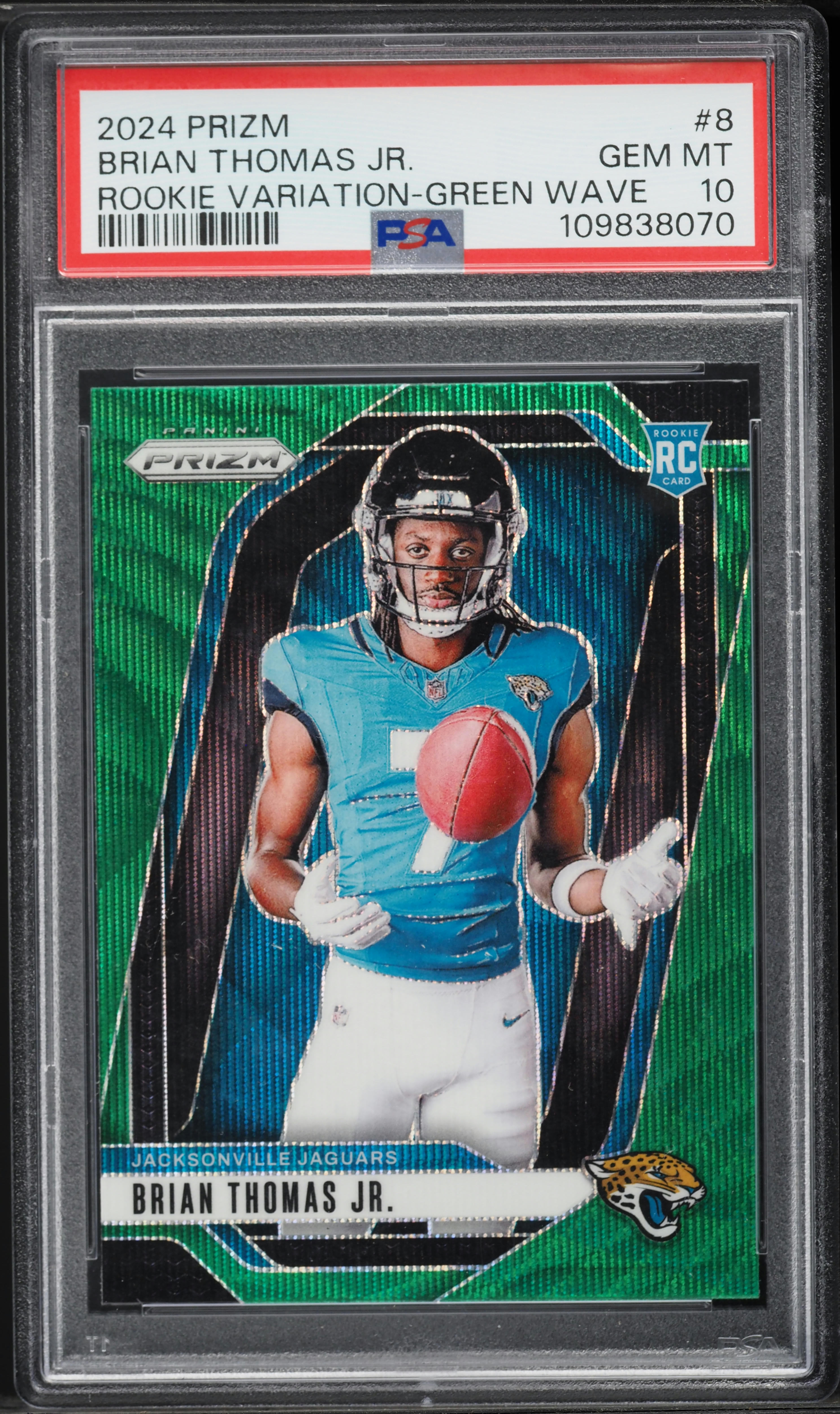 2024 Panini Prizm Variation Green Wave Brian Thomas Jr. ROOKIE #8